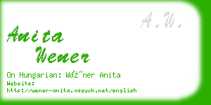 anita wener business card